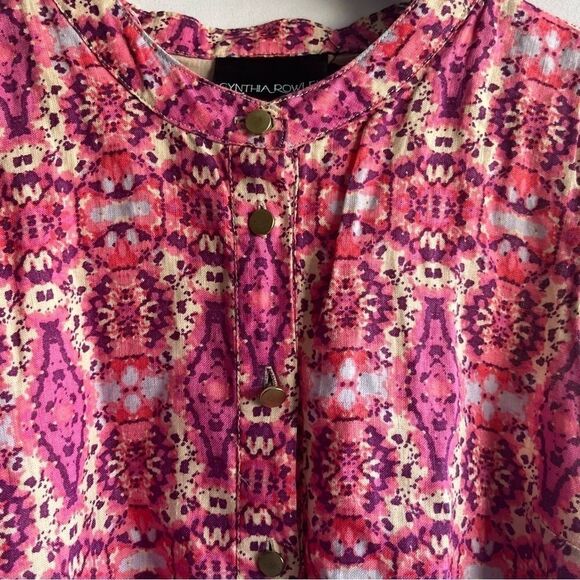 Women's Cynthia Rowley Pink Printed Sleeveless Dress - Picture 6 of 11